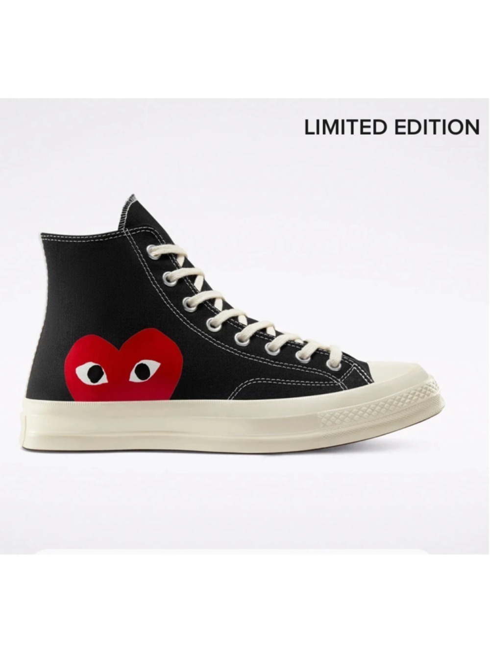 Converse x CDG Comme Des Garcons PLAY Chuck 70 High Top Black Red Heart Men 12